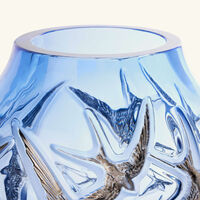 lalique hirondelles vase medium blue