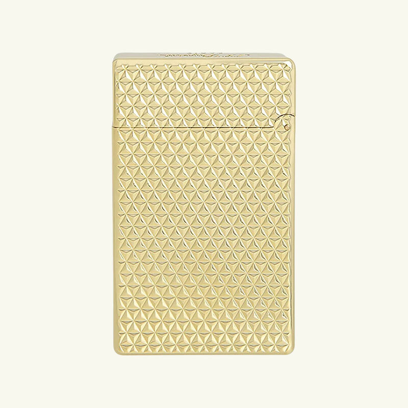 ولاعة إنيشال بنقشة الماسات باللون الذهبي اس تي دوبون ولاعة إنيشال بنقشة الماسات باللون الذهبي