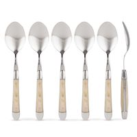 Set of 6 - Acrylic Handle Soup Spoons, small