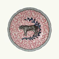 bernardaud collection braqueni dessert plate round red 21cm set of 4