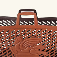 إيترو حقيبة دريل جلدية بتصميم سلة بلون بني فاتح