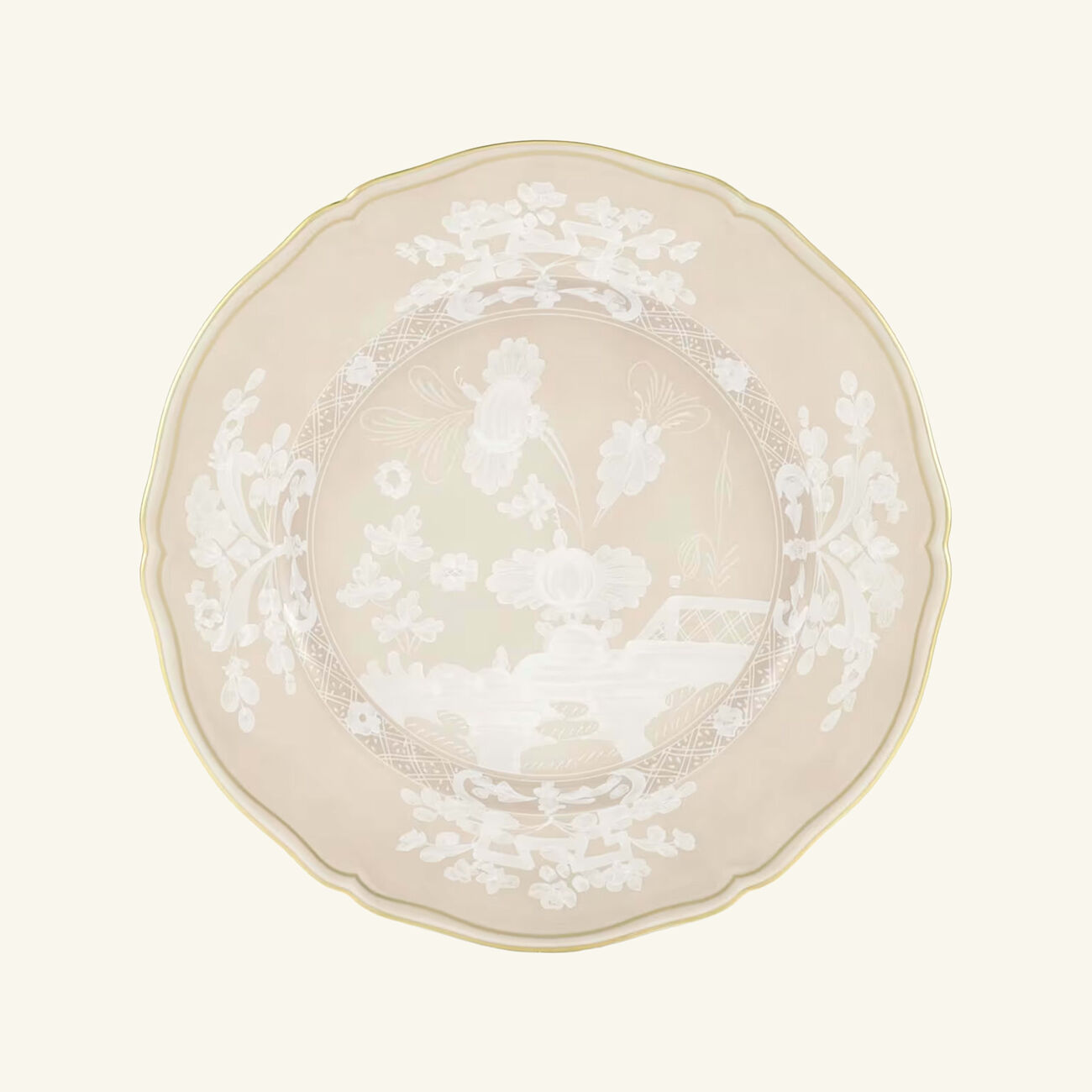 Oriente Italiano Mergina Charger Plate Round Beige 31cm ginori 1766 oriente italiano mergina charger plate round beige 31cm