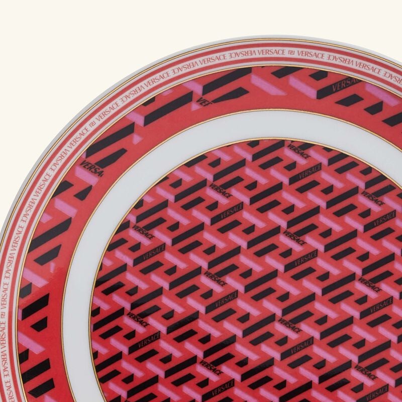 La Greca Signature Bread & Butter Plate Round Red 16cm versace la greca signature bread butter plate round red 16cm