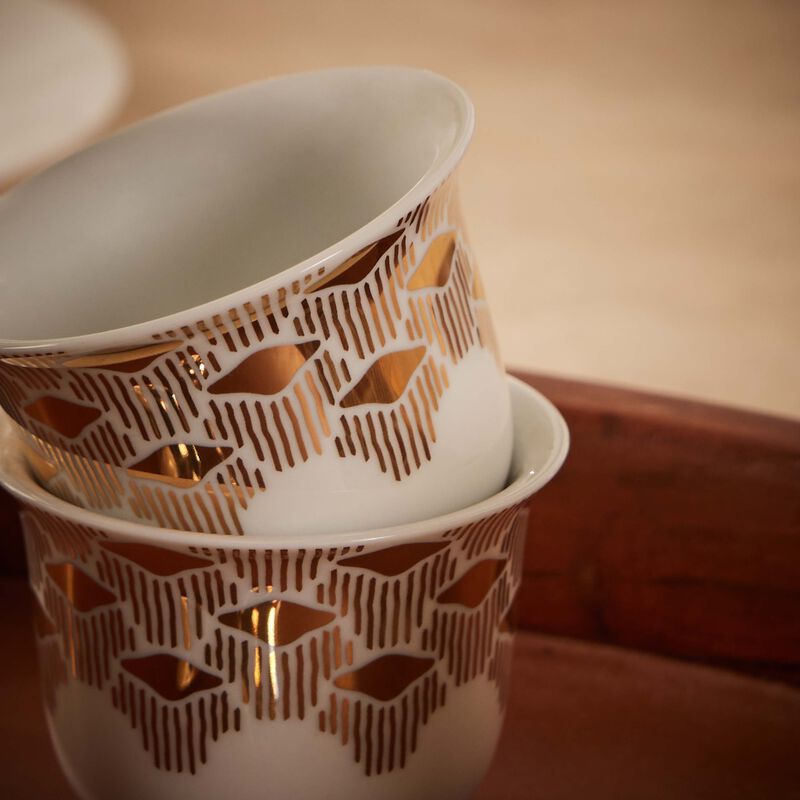 Tamrah by Razan Alazzouni Luna Arabic Coffee Cup Gold Set of 2 silsal tamrah by razan alazzouni luna arabic coffee cup gold set of 2