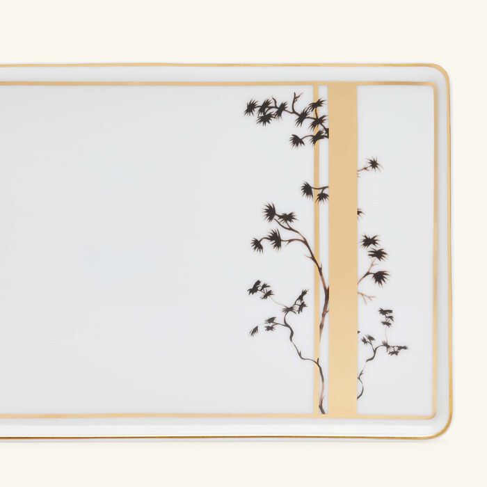 pinto paris kyoto rectangular plate gold band large