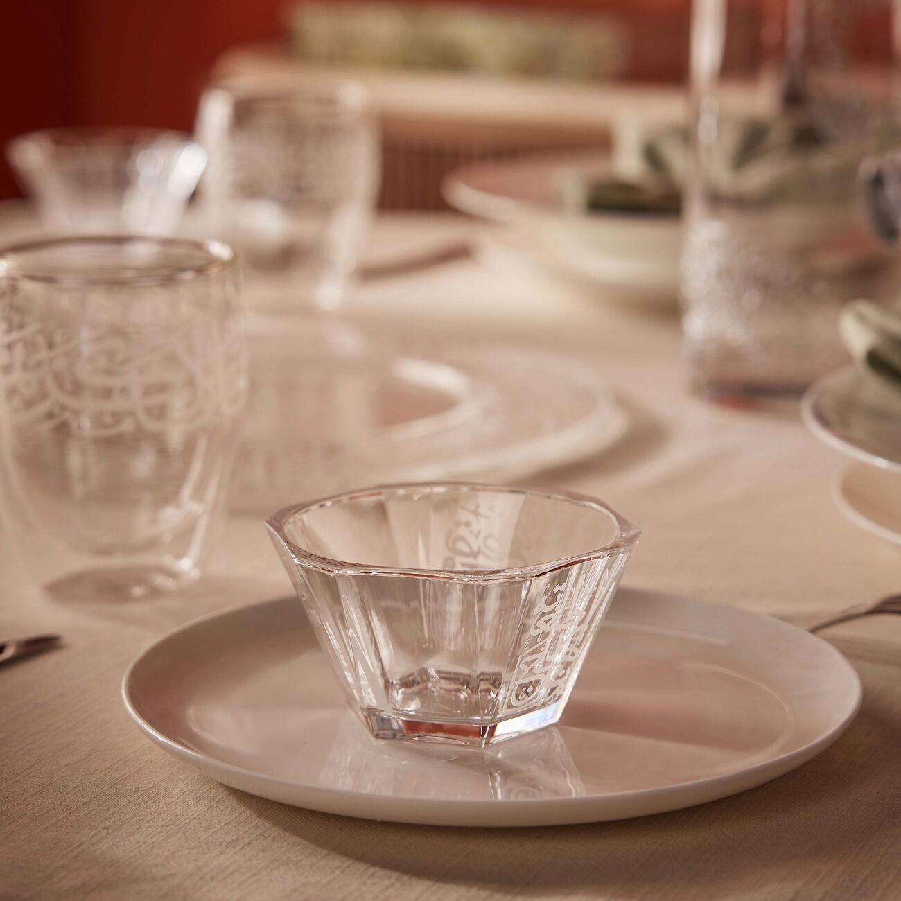 dimlaj thuluth serving bowl clear 10cm set of 6