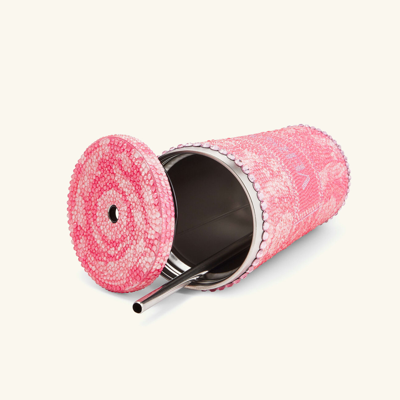 versace barocco crystal travel cup pink