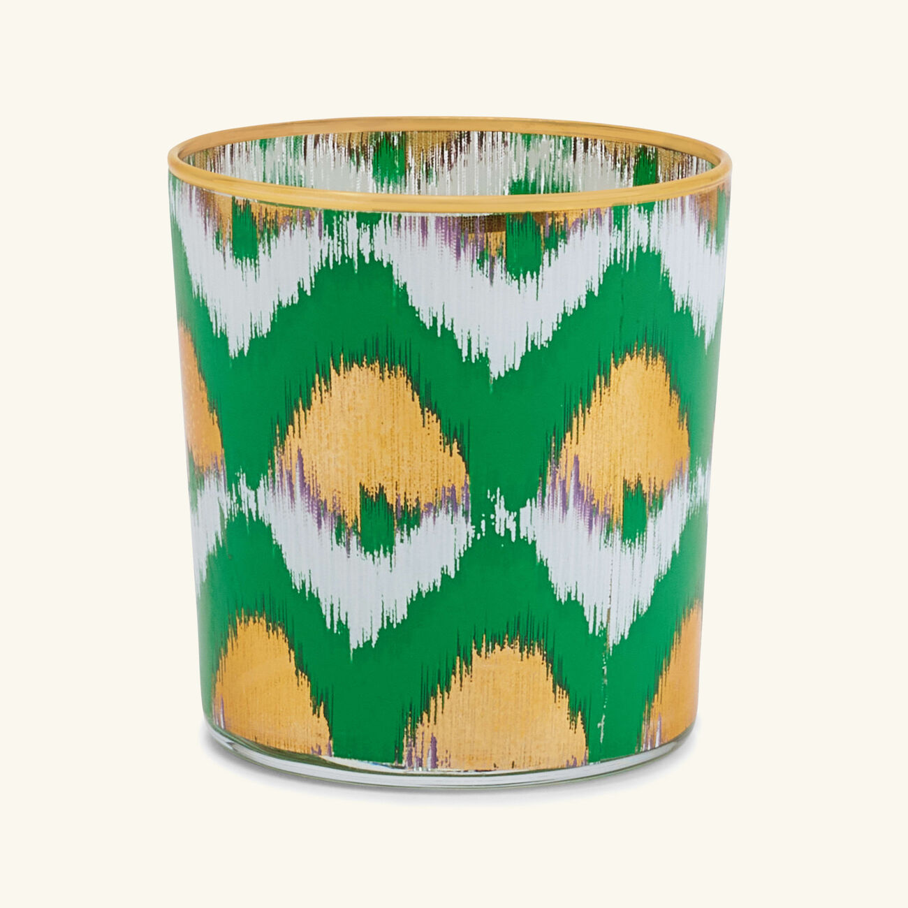 les ottomans ikat tumbler glass green