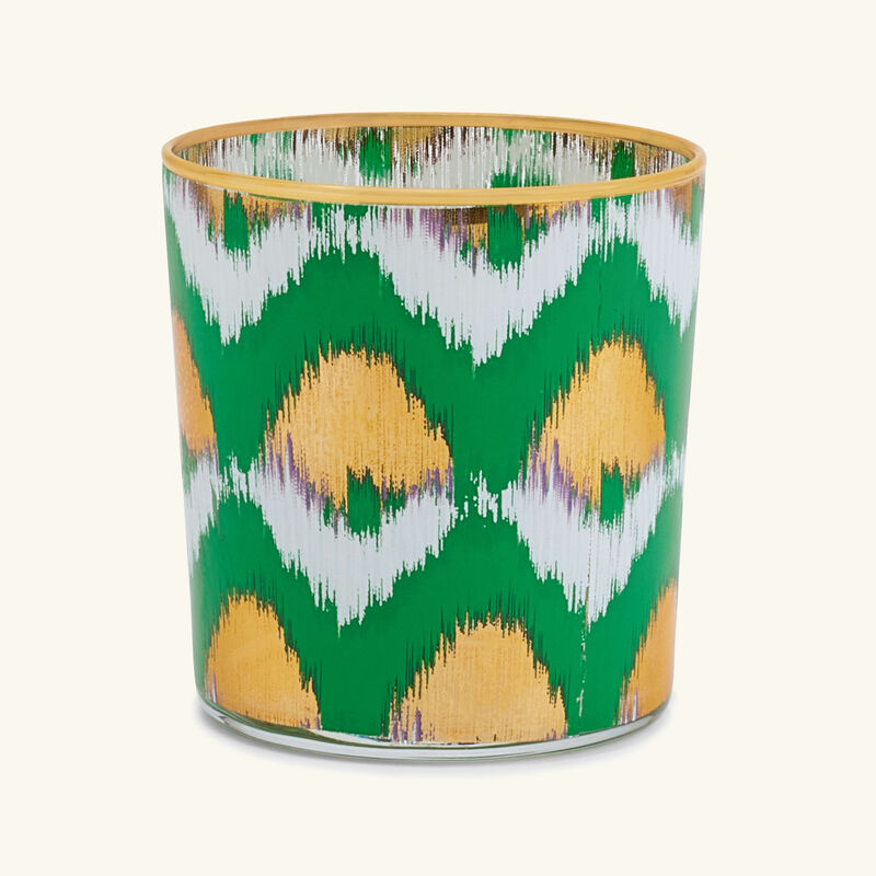 les ottomans ikat tumbler glass green