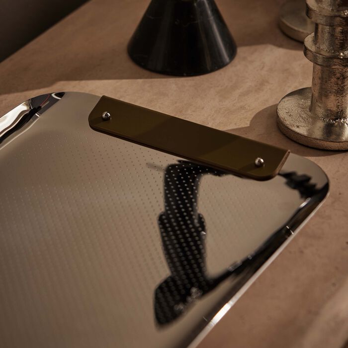 christofle club serving tray rectangular medium stainless steel 32cm