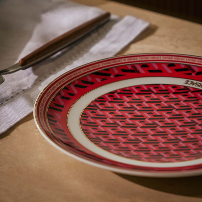 La Greca Signature Bread & Butter Plate Round Red 16cm versace la greca signature bread butter plate round red 16cm