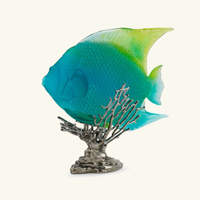 daum maya royal angelfish figurine medium blue limited edition