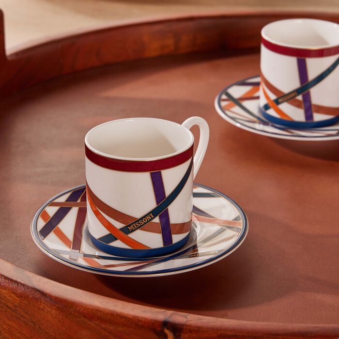 missoni home nastri coffee cup saucer pattern set of 2