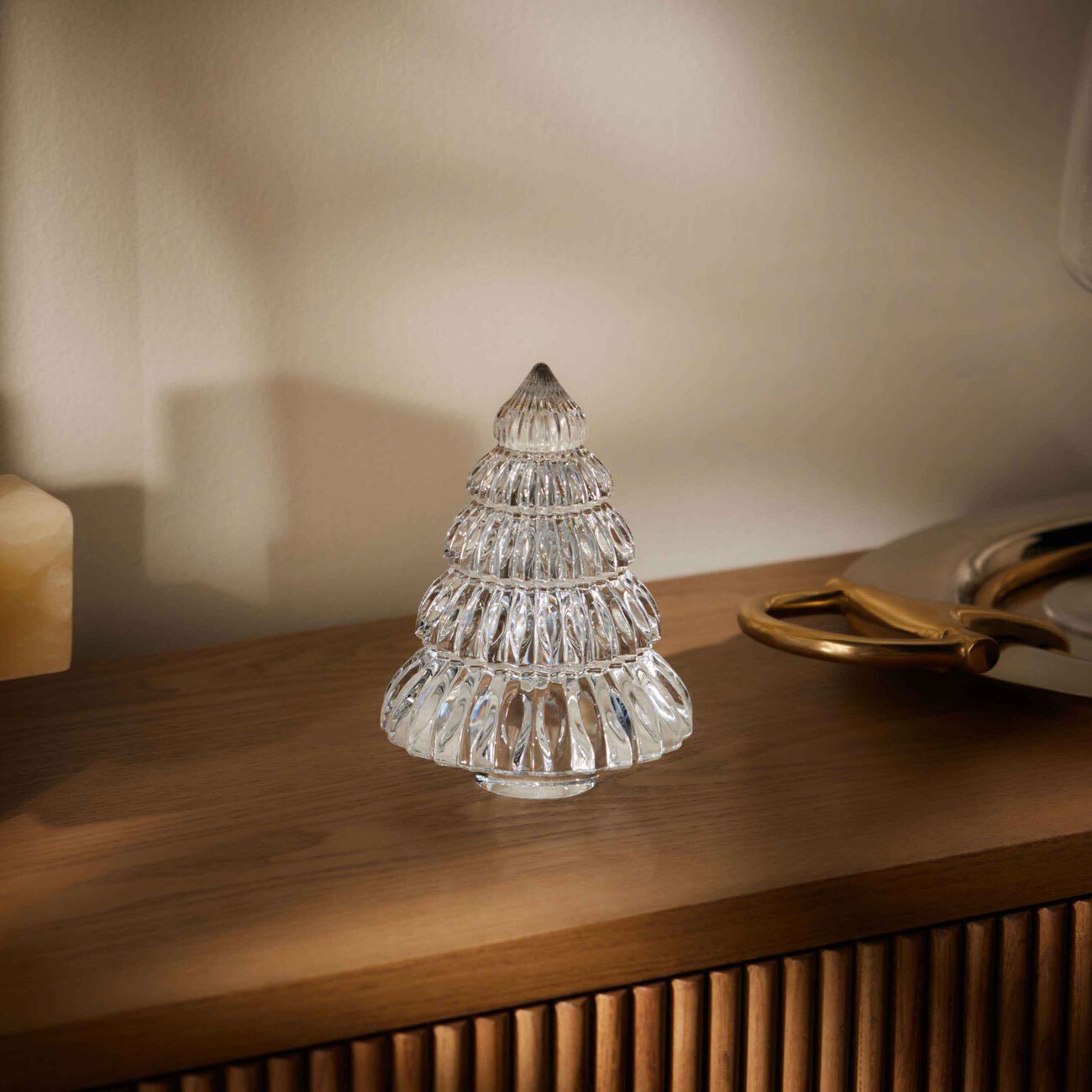 منحوتة نويل على شكل شجرة كريسماس صغيرة شفافة باكارا منحوتة نويل على شكل شجرة كريسماس صغيرة شفافة