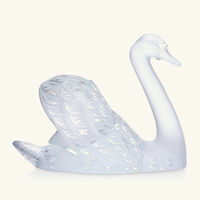 lalique swan head up sculpture small clear