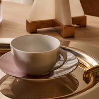 bernardaud oscar tea cup   saucer black