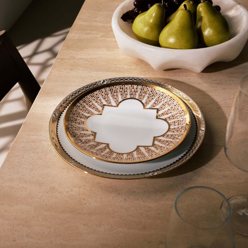 haviland cavalier royal dinner plate round gold 28cm set of 2