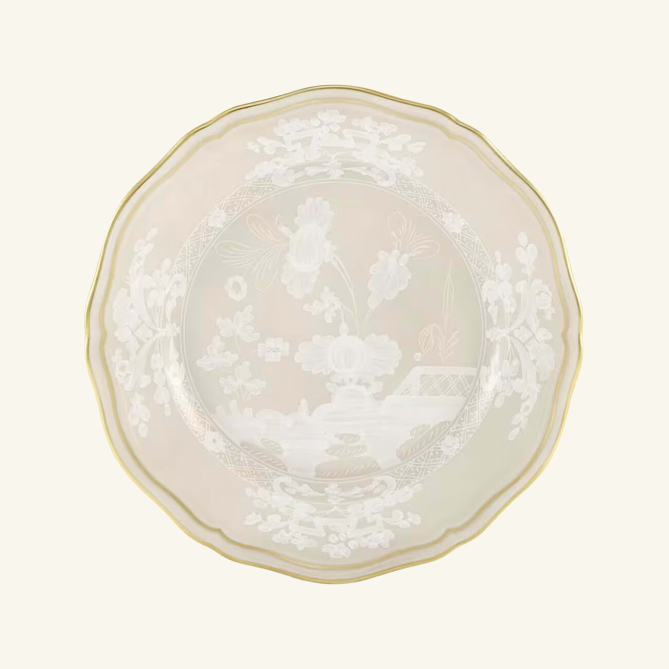 ginori 1763 oriente italiano mergina bread plate round beige 17cm
