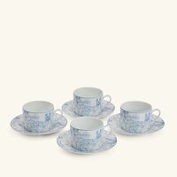 bernardaud tout paris tea cup   saucer blue set of 4
