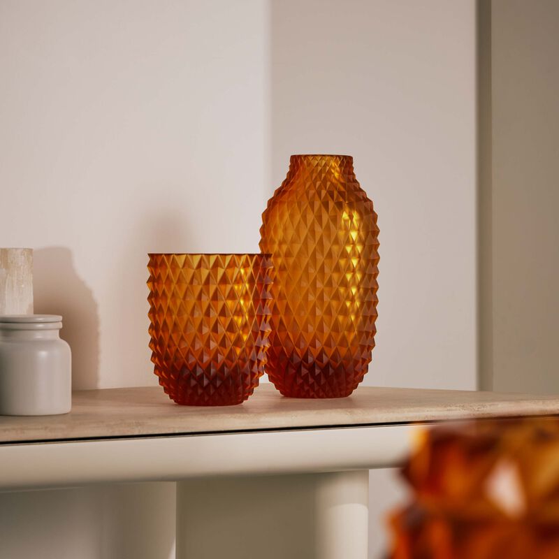 Heroine Coco Vase Round Large Amber ruckl heroine coco vase round large amber