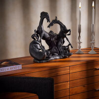 lladro horses group sculpture large black