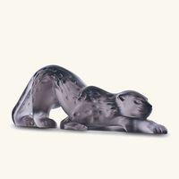lalique zeila panther sculpture small black