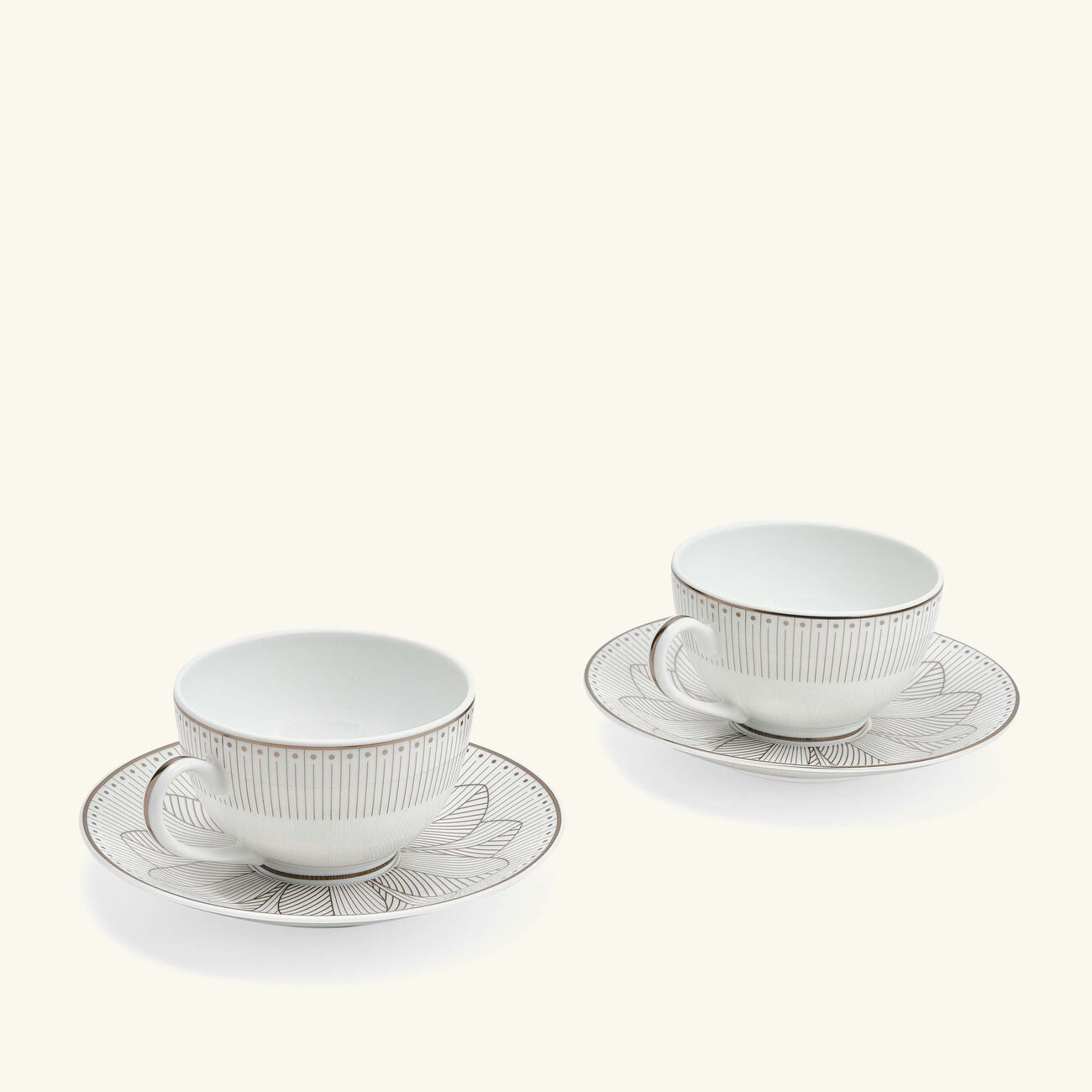 christofle malmaison imp riale tea cup saucer set of 2 white