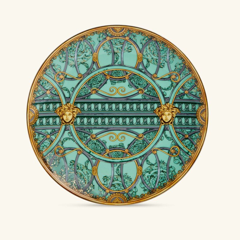 versace scala del palazzo plate round green 21cm