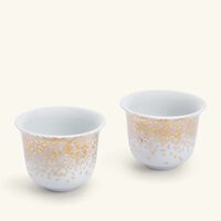 Tamrah Dates Spread Bottom Arabic Coffee Cup Gold Set of 2 silsal tamrah dates spread bottom arabic coffee cup gold set of 2