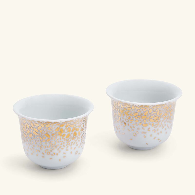 Tamrah Dates Spread Bottom Arabic Coffee Cup Gold Set of 2 silsal tamrah dates spread bottom arabic coffee cup gold set of 2