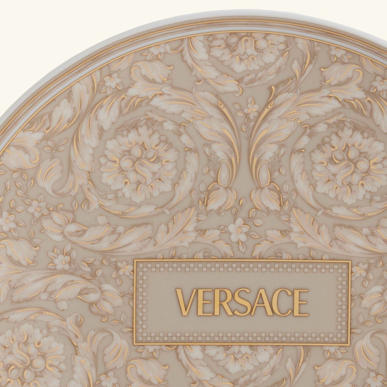 versace barocco beige bread butter plate round 17 cm
