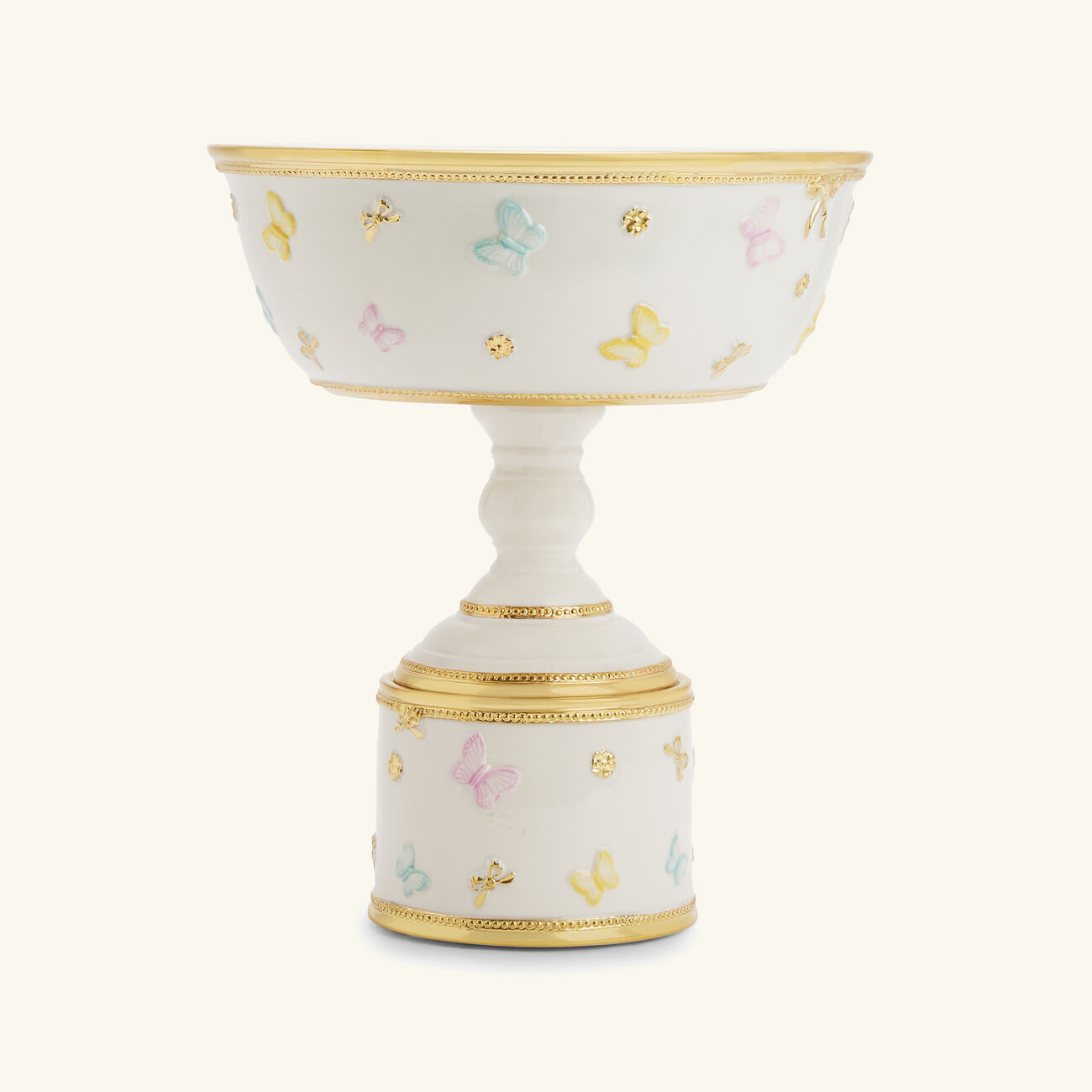 villari butterfly cake stand white