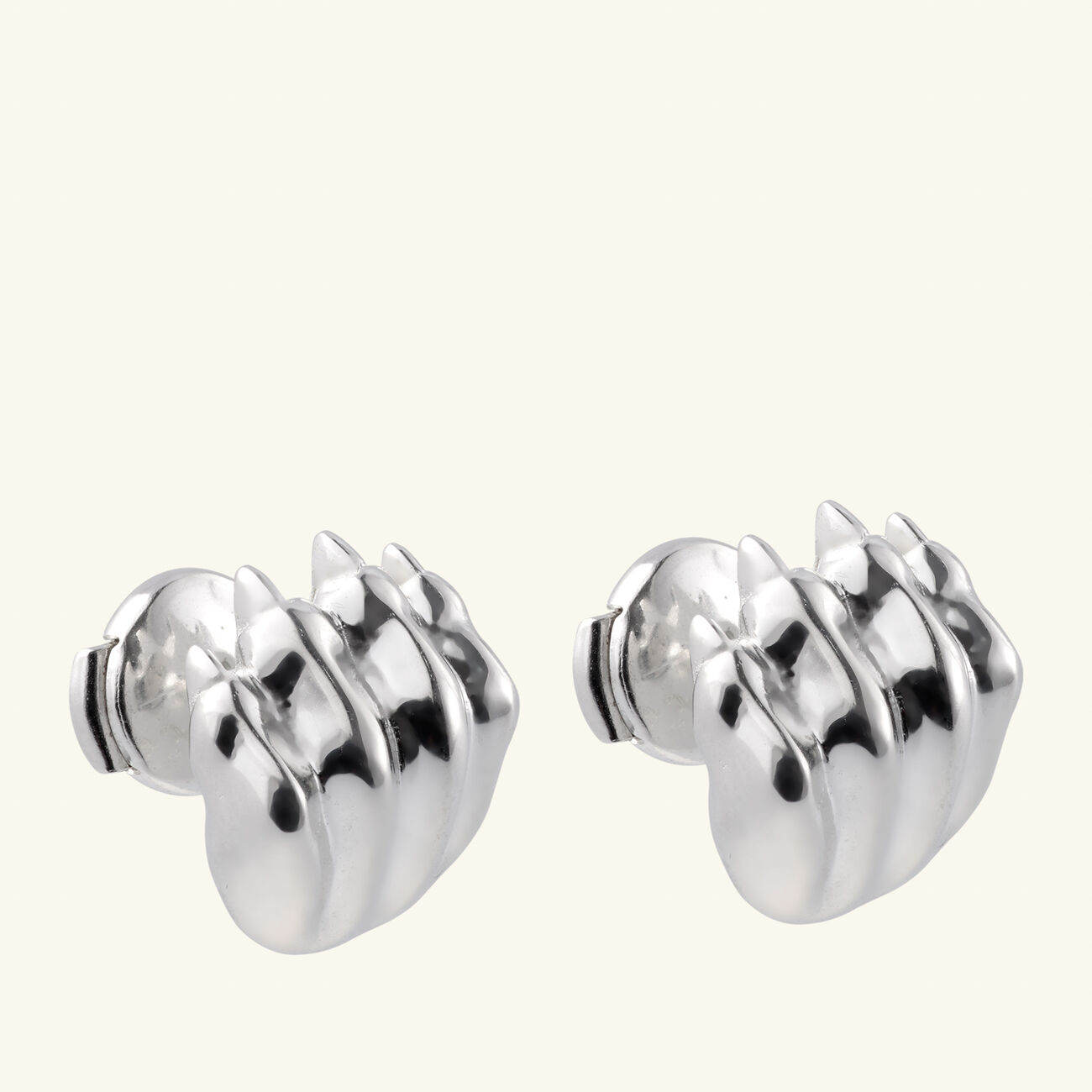 christofle patte de lion stud earrings sterling silver