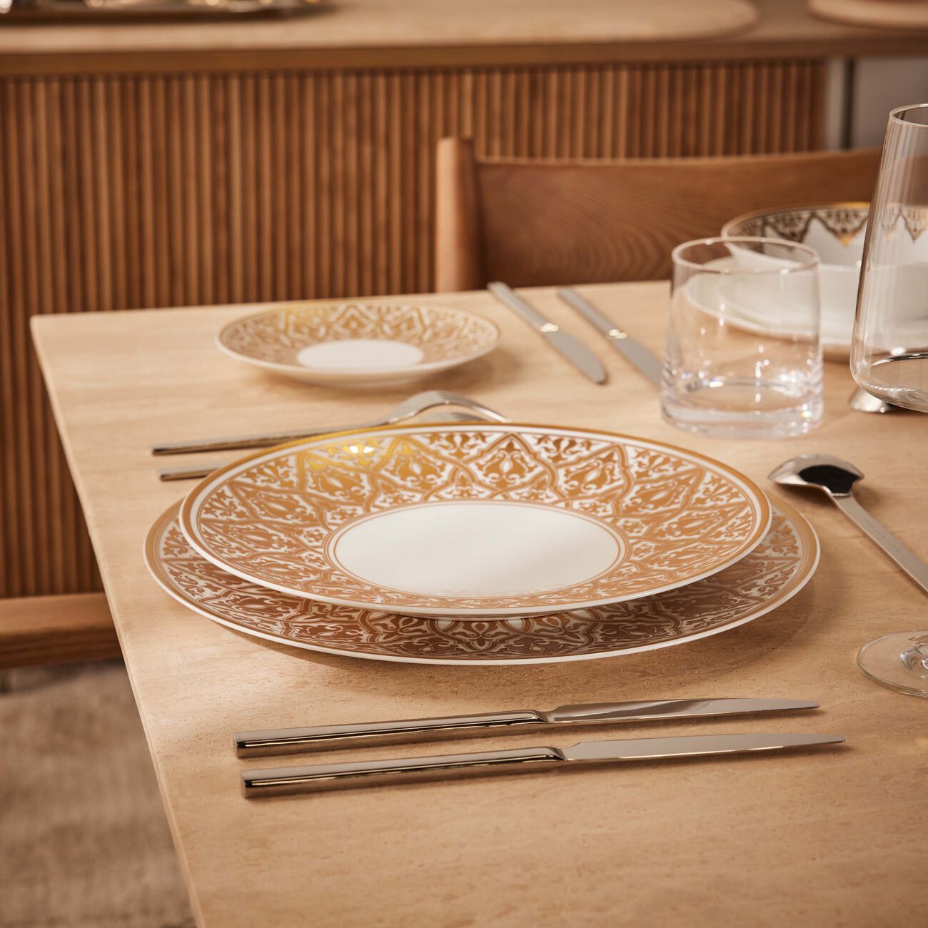 bernardaud venise dinner plate round gold 27cm