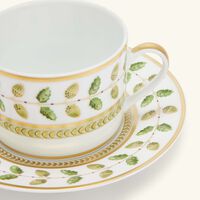 bernardaud constance tea cup saucer green