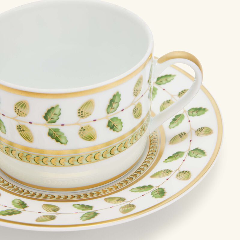 bernardaud constance tea cup saucer green