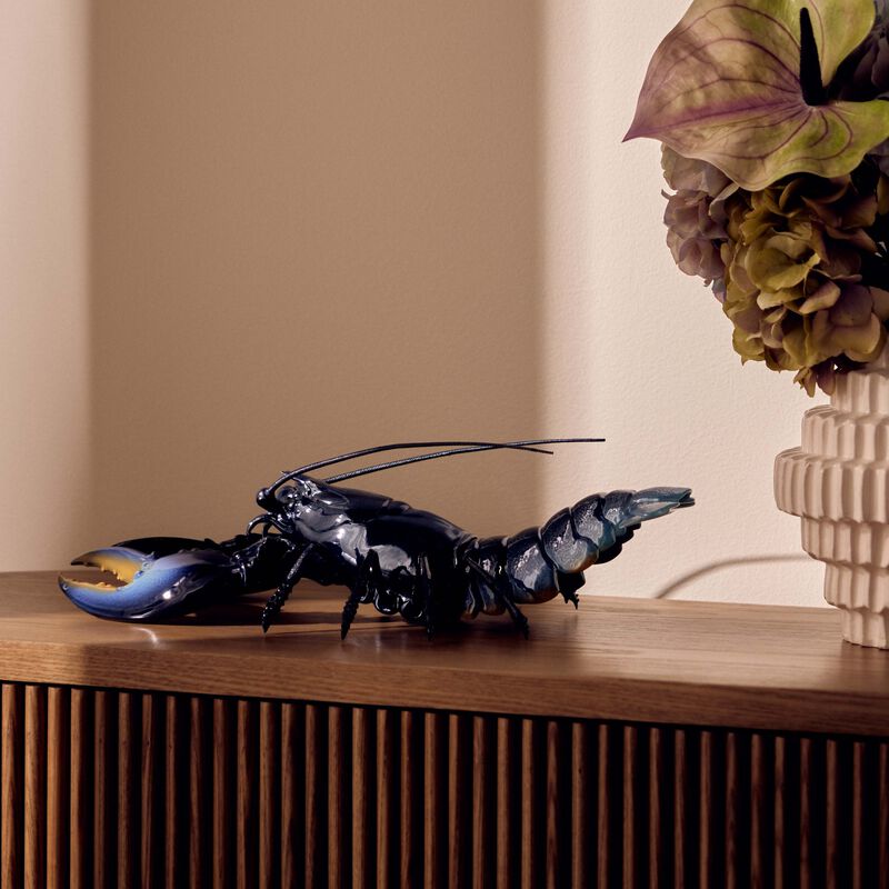lladro lobster sculpture large blue