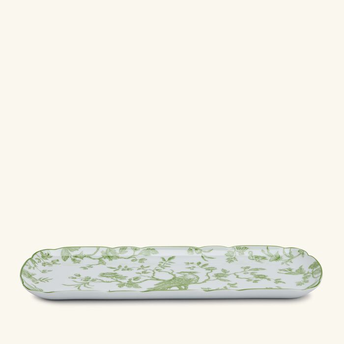 bernardaud albertine cake platter rectangular green 38cm