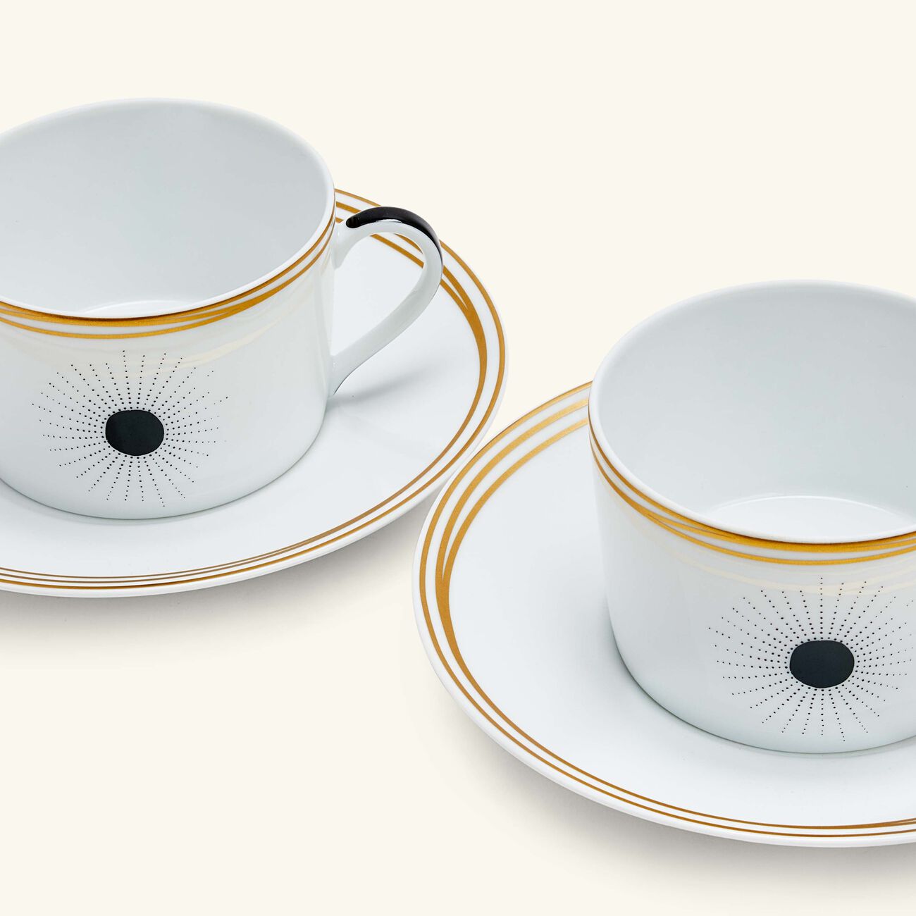 bernardaud tea cup saucer white set of 2