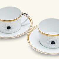 bernardaud tea cup saucer white set of 2