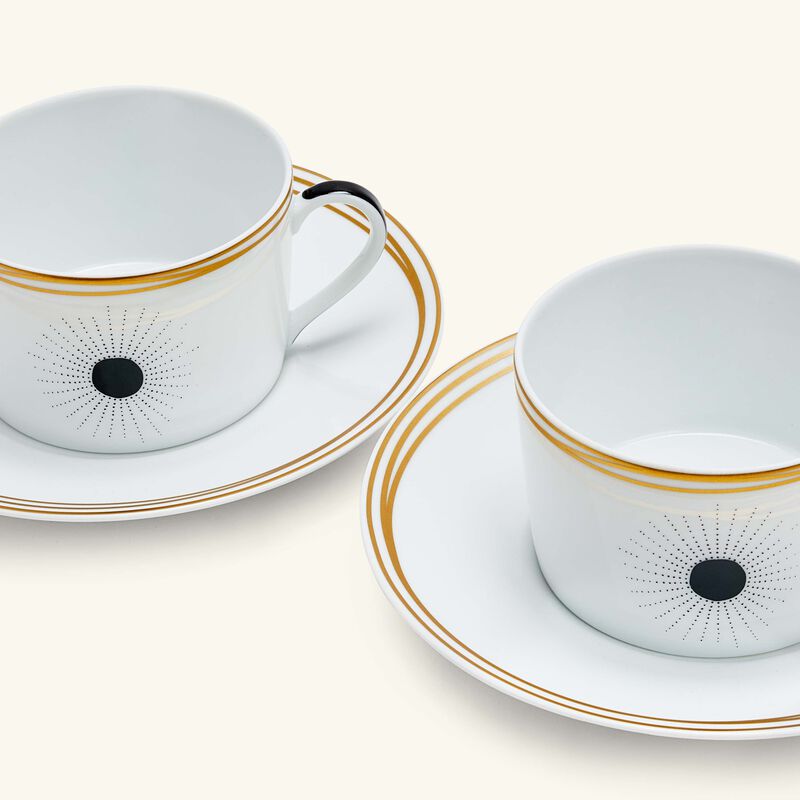 bernardaud tea cup saucer white set of 2