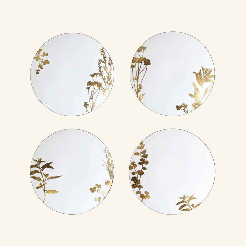 bernardaud v g tal or dinner plate round gold 26cm set of 4