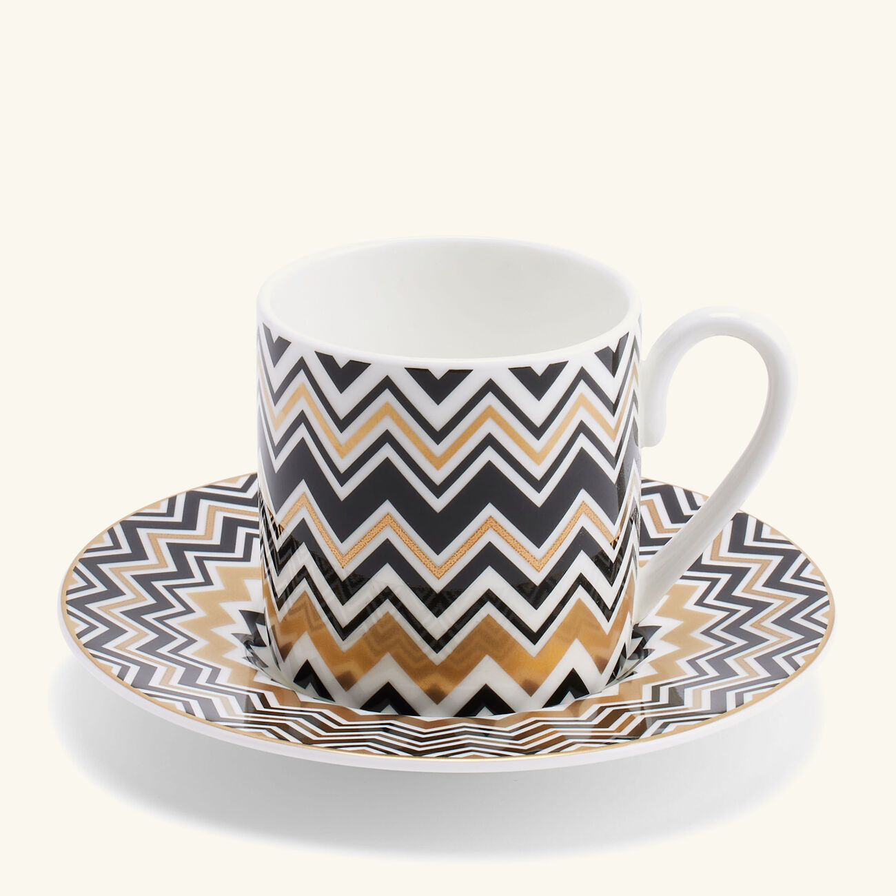 missoni home zig zag coffee cup saucer gold set of 6