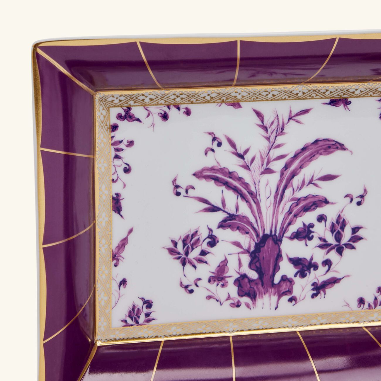 bernardaud prunus ashtray rectangular small purple