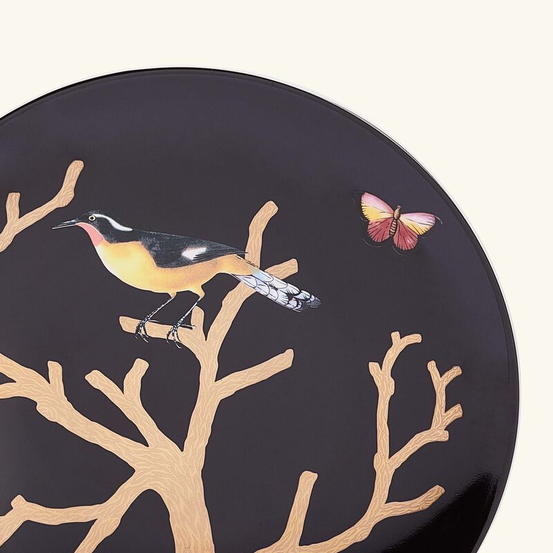 Aux Oiseaux Dinner Plate Round Black 21cm Set of 4 bernardaud aux oiseaux dinner plate round black 21cm set of 4