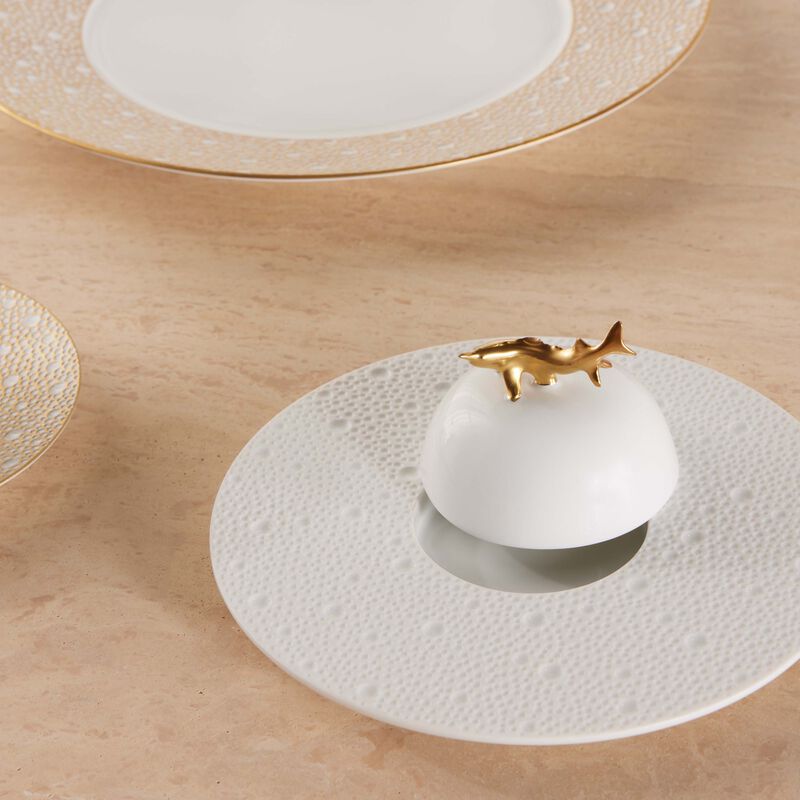 bernardaud ecume serving platter round white 18cm