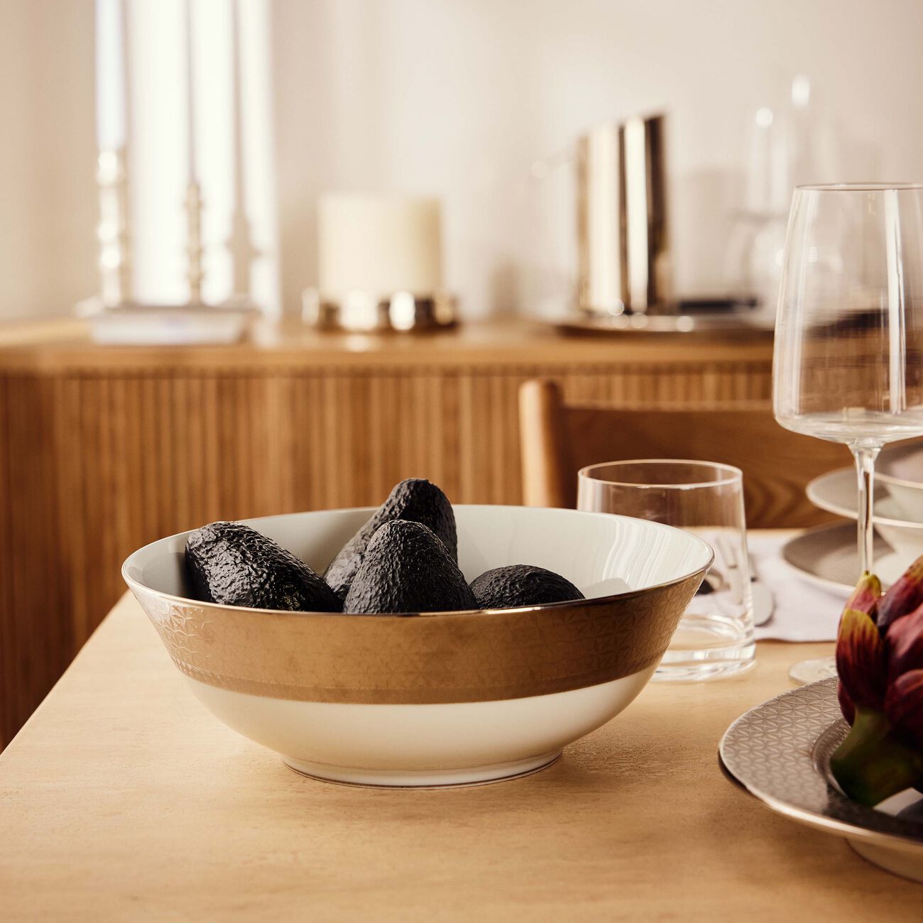 bernardaud divine salad bowl silver