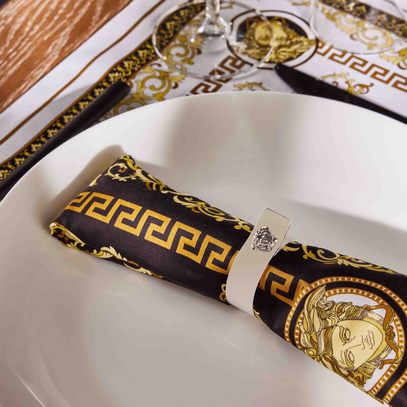versace medusa napkin ring silver plated set of 4