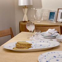 royal copenhagen blue fluted plain serving plate oval white 60cm