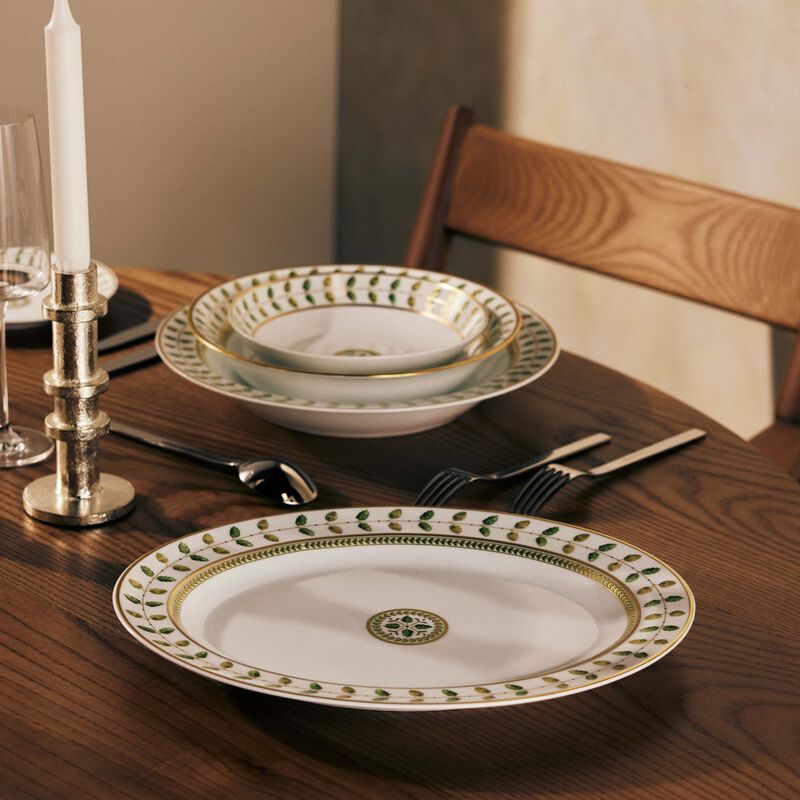 bernardaud constance platter oval green 33cm